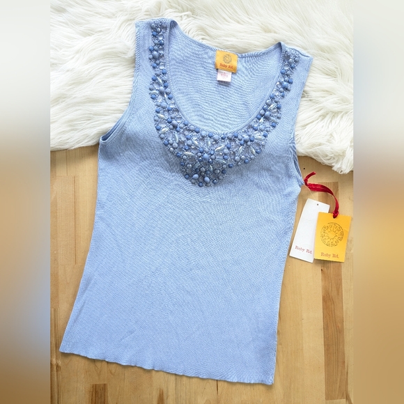 Ruby Rd Tank Tops Ruby Rd. | Tops | Ruby Rd Periwinkle Beaded Womens Ribbed Tank | Poshmark
